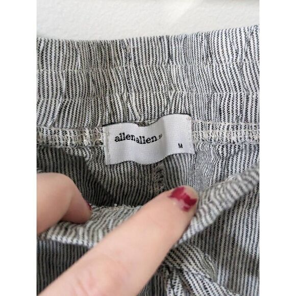 Allen Allen USA Stiped Linen Drawstring Wide Leg Pants - Size M - Picture 8 of 9